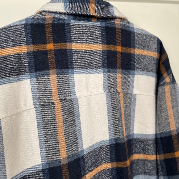 Navy Plaid Coat - Picture 7 of 9